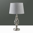 Queenswood Classic Barley Twist Table Lamp with Grey Linen Shade - Silver Chrome