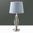 Queenswood Classic Barley Twist Table Lamp with Grey Silver Lined Shade - Silver