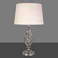Queenswood Classic Barley Twist Table Lamp with Ivory Linen Shade - Silver