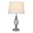 Queenswood Classic Barley Twist Table Lamp with Ivory Linen Shade - Silver