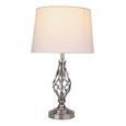 Queenswood Silver Table Lamp with Ivory Linen Shade