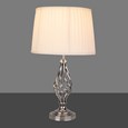 Queenswood Classic Barley Twist Table Lamp with Ivory Pleated Shade - Silver