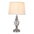 Queenswood Classic Barley Twist Table Lamp with Ivory Pleated Shade - Silver
