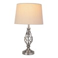 Queenswood Classic Barley Twist Table Lamp with Natural Linen Shade - Silver