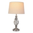 Queenswood Silver Table Lamp with Natural Linen Shade