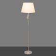 Queenswood Traditional Barley Twist Silver Floor Lamp with Ivory Linen Shade