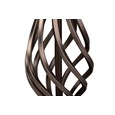 Queenswood Barley Twist Table Lamp with Blue Gold Drum Shade - Pewter