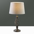 Queenswood Classic Barley Twist Table Lamp with Grey Linen Shade - Pewter Grey