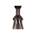 Queenswood Classic Barley Twist Table Lamp with Ivory Linen Shade - Pewter Grey