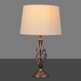 Queenswood Classic Barley Twist Table Lamp with Beige Linen Shade - Pewter Grey