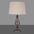 Queenswood Classic Barley Twist Table Lamp with Beige Linen Shade - Pewter Grey
