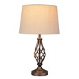 Queenswood Pewter Table Lamp with Natural Linen Shade