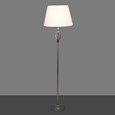 Queenswood Traditional Barley Twist Pewter Floor Lamp with Ivory Linen Shade