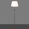 Queenswood Traditional Barley Twist Pewter Floor Lamp with Ivory Pleated Shade