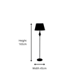 Queenswood Traditional Barley Twist Pewter Floor Lamp with Natural Linen Shade