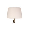 Queenswood Antique Brass Table Lamp with Ivory Linen Shade