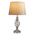 Queenswood Barley Twist Table Lamp with Charcoal Gold Shade - Silver Chrome