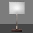 Medici Modern Rectangular Silver & Dark Wood Table Lamp - Grey Hessian Shade