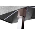 Medici Modern Rectangular Silver & Dark Wood Table Lamp - Grey Hessian Shade