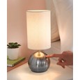 Bedford Modern Silver Brushed Metal Ball Small Touch Control Table Lamp
