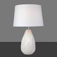 Modern Origami Geometric Metal Table Lamp with Ivory Linen Shade