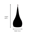 Modern Black Teardrop Pendant Ceiling Light