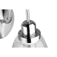 Leeto Modern Satin Silver Switched Wall Light with Glass Shade
