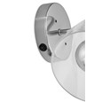 Leeto Modern Satin Silver Switched Wall Light with Glass Shade