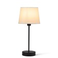 Stockholm Black Cup Stick Table Lamp with Lorenzo Cream Shade