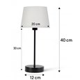 Stockholm Black Cup Stick Table Lamp with Lorenzo Cream Shade