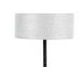 Stockholm Black Cup Stick Table Lamp with Grey Linen Cylinder Shade