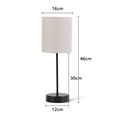 Stockholm Black Cup Stick Table Lamp with Cylinder Shade