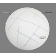 Linear Glass Ceiling Uplighter Pendant Shade - White & Clear - Easy Fit - Modern