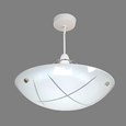 Linear Glass Ceiling Uplighter Pendant Shade - White & Clear - Easy Fit - Modern