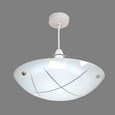 Linear Glass Ceiling Uplighter Pendant Shade - White & Clear - Easy Fit -Modern