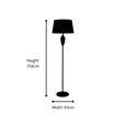 Hepburn Large Ceramic Floor Lamp with Matching Shade - Modern Grey & Silver