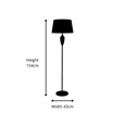 Hepburn Grey Chrome Floor Lamp with Grey and Silver Shade