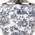 Hepburn Large Ceramic Table Lamp with Matching Shade - Modern White, Blue Silver