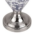 Hepburn Large Ceramic Table Lamp with Matching Shade - Modern White, Blue Silver