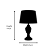 Malham Ceramic Table Lamp with Matching Shade - Champagne Gold & Satin Silver