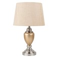Malham Ceramic Table Lamp with Matching Shade - Champagne Gold & Satin Silver