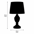 Malham Small Touch Control Table Lamp Green with Ivory Pleated Shade