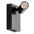 LIMA BLACK WALL LIGHT LED SWITCHED