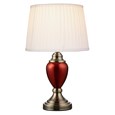 Malham Small Touch Control Table Lamp Red with Ivory Pleated Shade