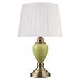 Malham Small Touch Control Table Lamp Green with Ivory Pleated Shade