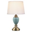Malham Small Touch Control Table Lamp Blue with Ivory Pleated Shade