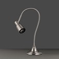 Modern Satin Silver Adjustable Gooseneck Reading Floor Lamp with LED Bulb