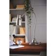 Modern Satin Silver Adjustable Gooseneck Reading Floor Lamp with LED Bulb
