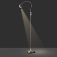 Heavyweight Modern Satin Silver Reading Floor Lamp with LED Daylight Bulb