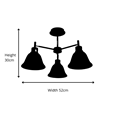 Modern Corsica Silver 3 Light with Glass Shades - Ceiling Light